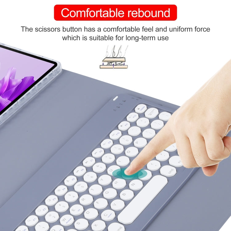 For Huawei MatePad Air 11.5 Round Button Bluetooth Keyboard Rotatable Holder Leather Case(Lavender Purple) by buy2fix