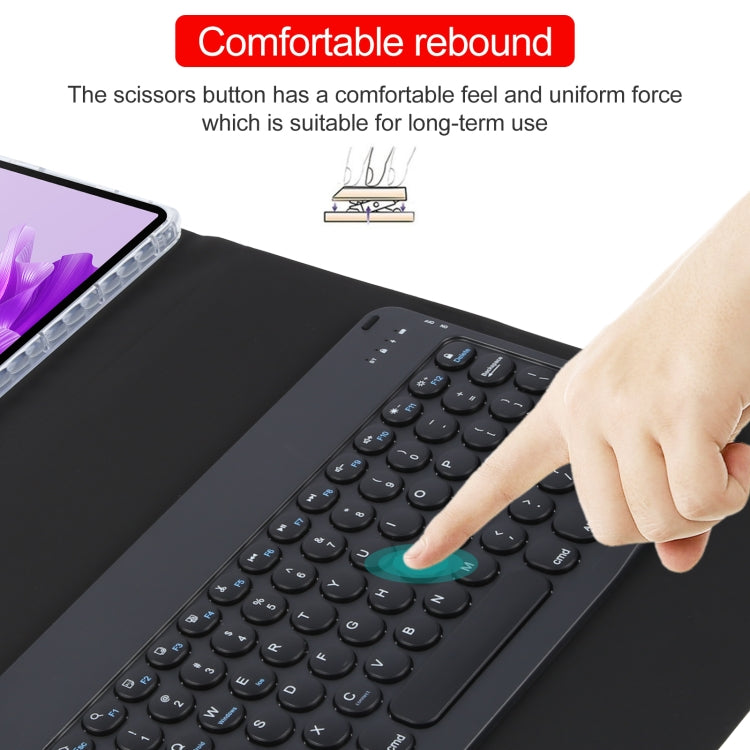 For Huawei MatePad Air 11.5 Round Button Bluetooth Keyboard Rotatable Holder Leather Case(Black) by buy2fix