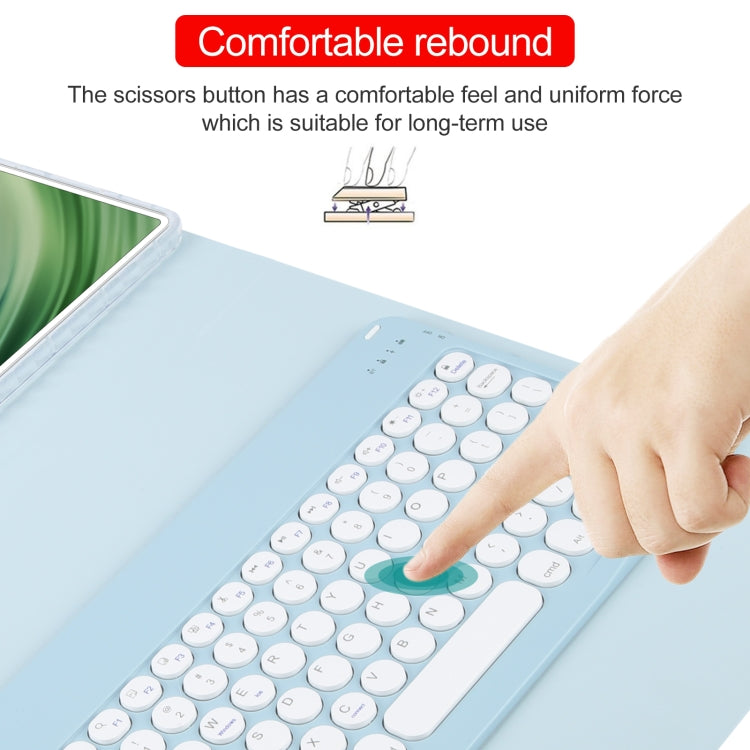 For Huawei MatePad Pro 11 2024 / 2022 Round Button Bluetooth Keyboard Rotatable Holder Leather Case(Sky Blue) by buy2fix