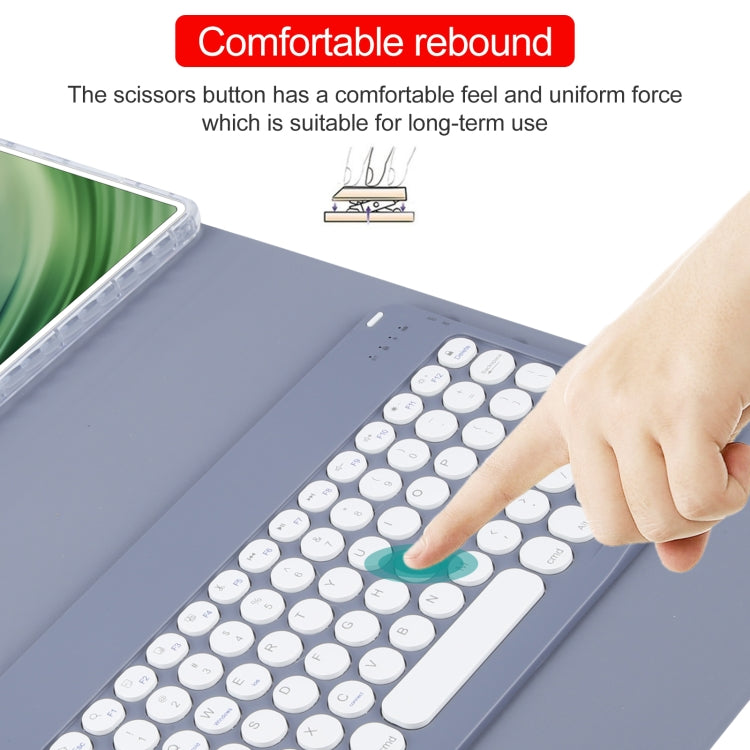 For Huawei MatePad Pro 11 2024 / 2022 Round Button Bluetooth Keyboard Rotatable Holder Leather Case(Lavender Purple) by buy2fix