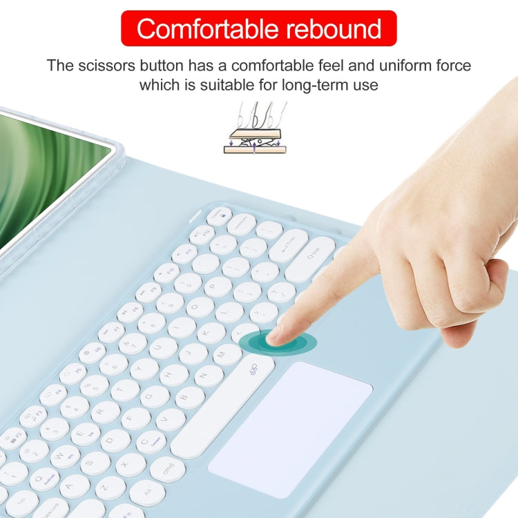 For Huawei MatePad Pro 11 2024 / 2022 Round Button Bluetooth Keyboard Rotatable Holder Leather Case with Touchpad(Sky Blue) by buy2fix