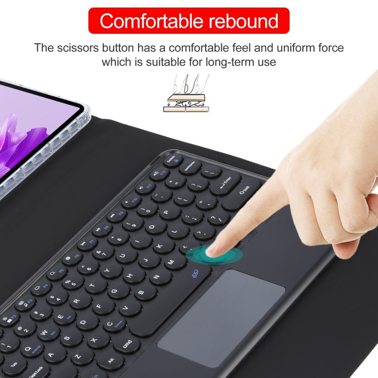 For Huawei MatePad Air 11.5 Round Button Bluetooth Keyboard Rotatable Holder Leather Case with Touchpad(Black) by buy2fix