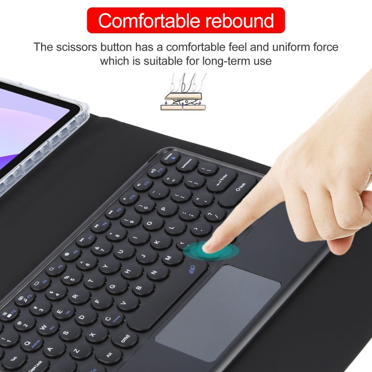 For Huawei MatePad 11 2023 / 2021 Round Button Bluetooth Keyboard Rotatable Holder Leather Case with Touchpad(Black) by buy2fix