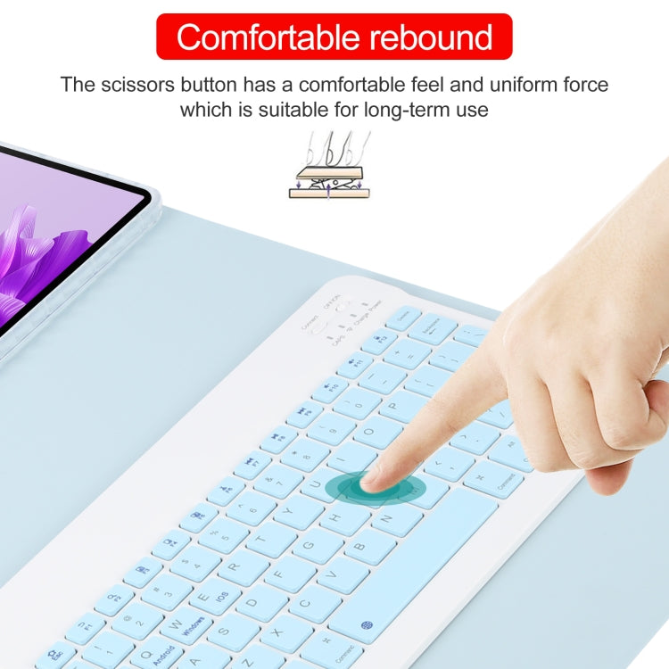 For Huawei MatePad Air 11.5 Square Button Bluetooth Keyboard Rotatable Holder Leather Case(Sky Blue) by buy2fix