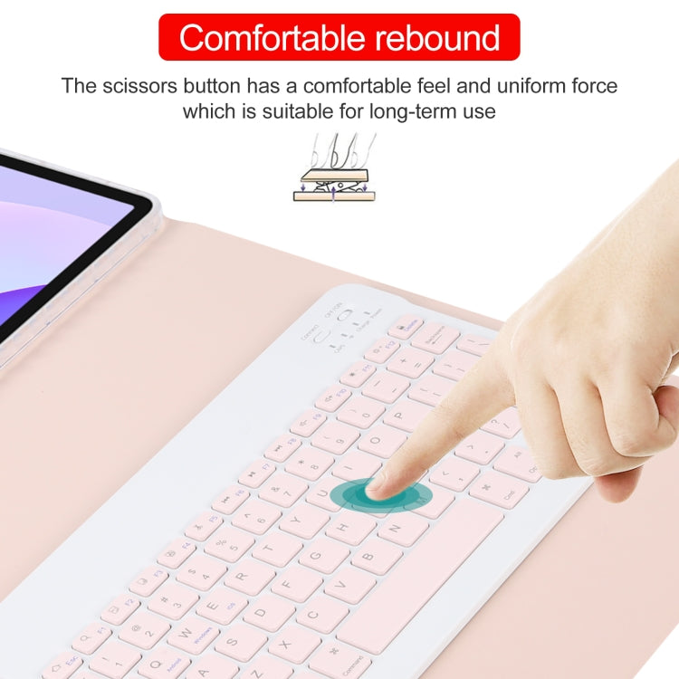 For Huawei MatePad 11 2023 / 2021 Square Button Bluetooth Keyboard Rotatable Holder Leather Case(Rose Gold) by buy2fix