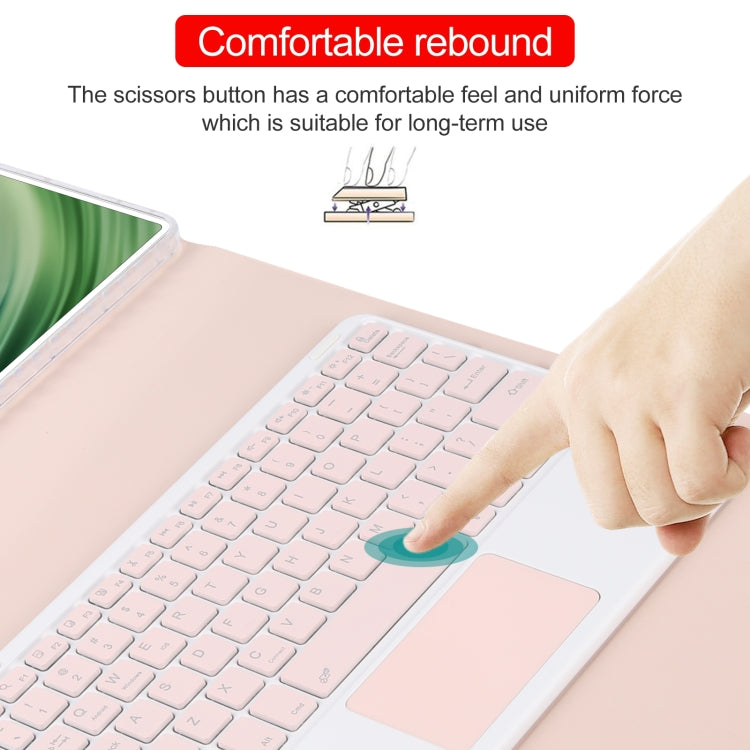 For Huawei MatePad Pro 11 2024 / 2022 Square Button Bluetooth Keyboard Rotatable Holder Leather Case with Touchpad(Rose Gold) by buy2fix