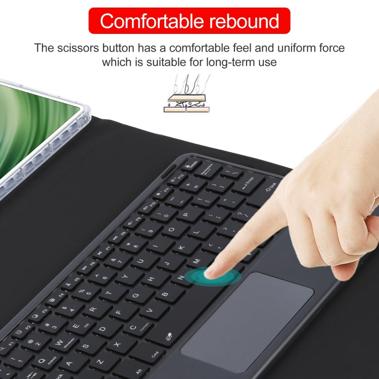 For Huawei MatePad Pro 11 2024 / 2022 Square Button Bluetooth Keyboard Rotatable Holder Leather Case with Touchpad(Black) by buy2fix