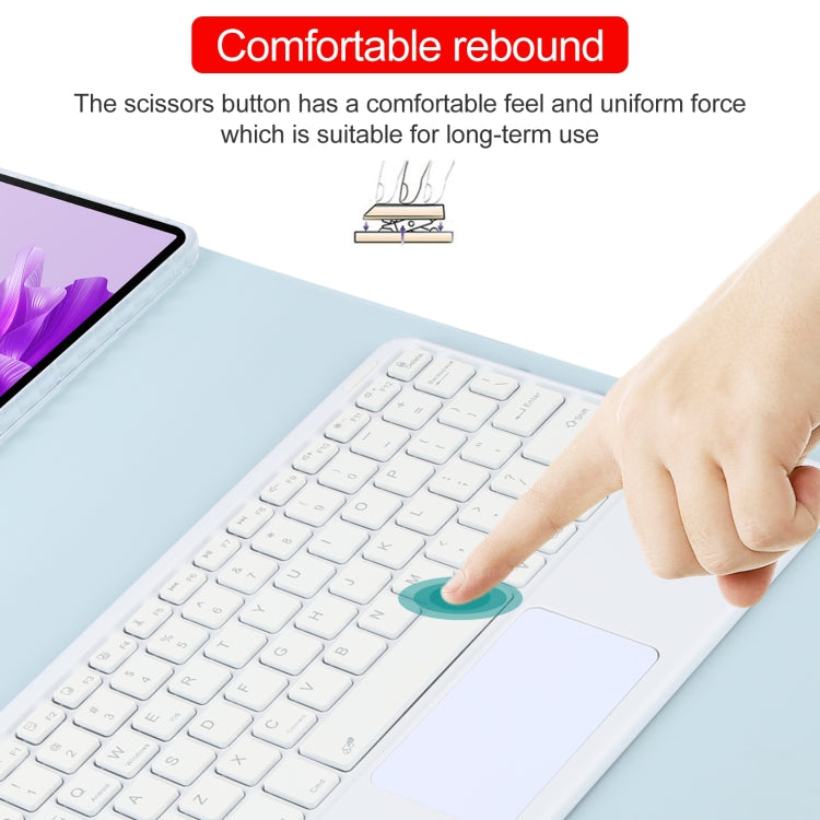 For Huawei MatePad Air 11.5 Square Button Bluetooth Keyboard Rotatable Holder Leather Case with Touchpad(Sky Blue) by buy2fix