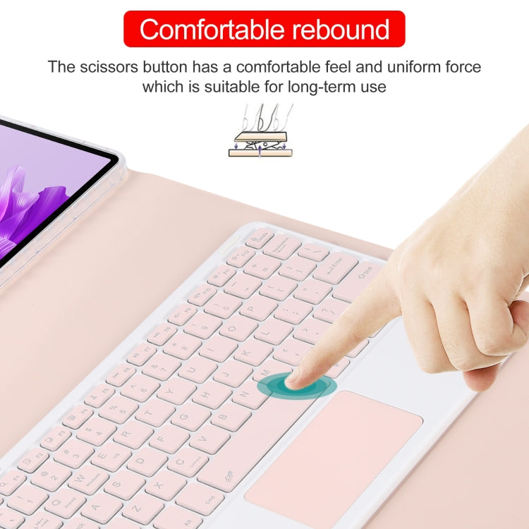 For Huawei MatePad Air 11.5 Square Button Bluetooth Keyboard Rotatable Holder Leather Case with Touchpad(Rose Gold) by buy2fix