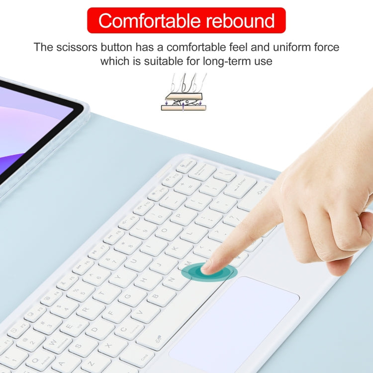 For Huawei MatePad 11 2023 / 2021 Square Button Bluetooth Keyboard Rotatable Holder Leather Case with Touchpad(Sky Blue) by buy2fix