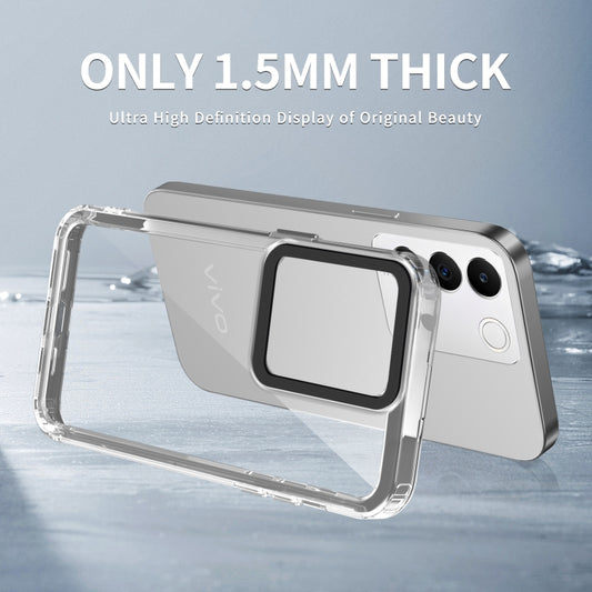 For vivo V27e/Y200/V29e 5G Taiwan/V30 Lite Transparent Acrylic + TPU Shockproof Phone Case(Transparent Black) by buy2fix