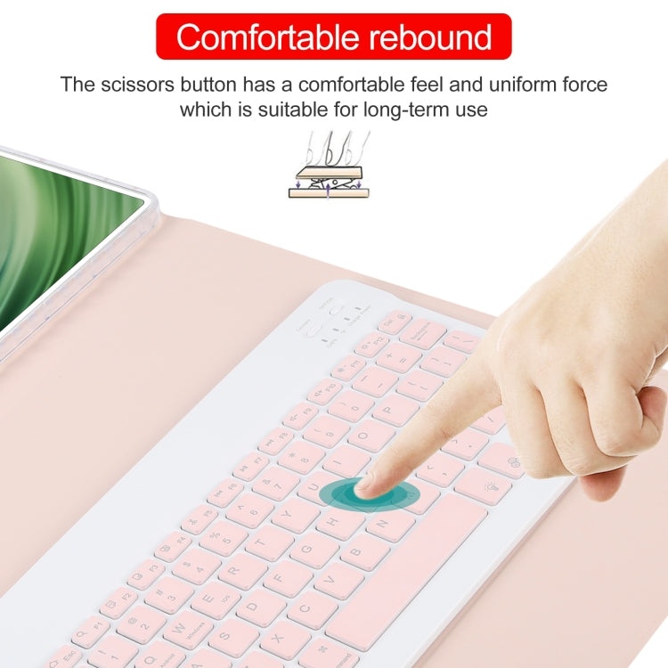 For Huawei MatePad Pro 11 2024 / 2022 Square Button Backlight Bluetooth Keyboard Rotatable Holder Leather Case(Rose Gold) by buy2fix