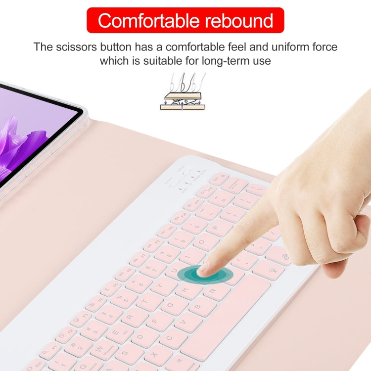 For Huawei MatePad Air 11.5 Square Button Backlight Bluetooth Keyboard Rotatable Holder Leather Case(Rose Gold) by buy2fix