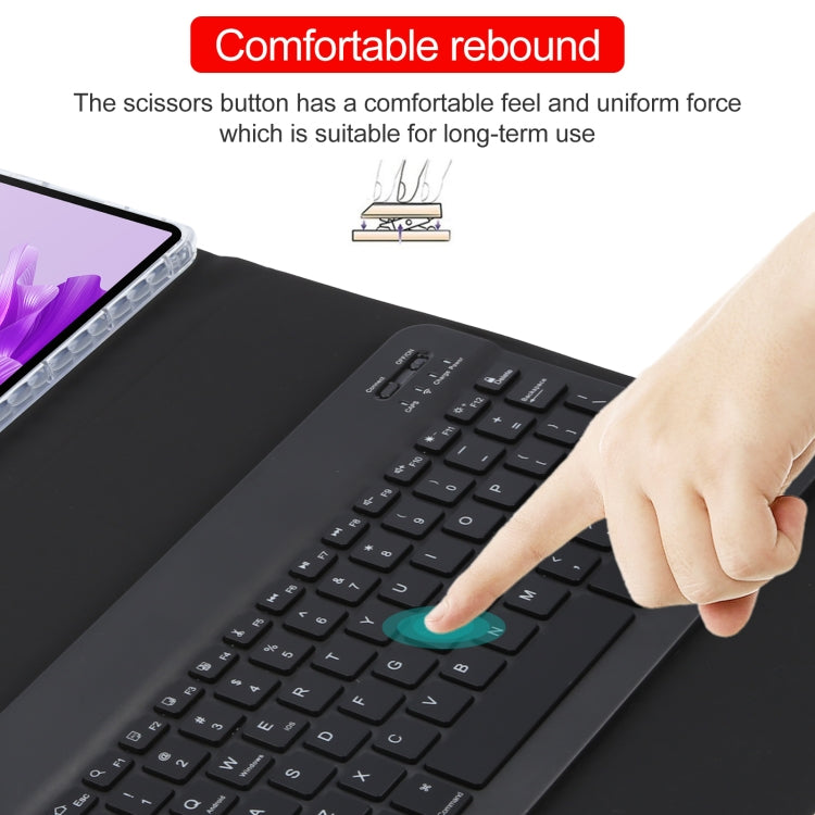 For Huawei MatePad Air 11.5 Square Button Backlight Bluetooth Keyboard Rotatable Holder Leather Case(Black) by buy2fix