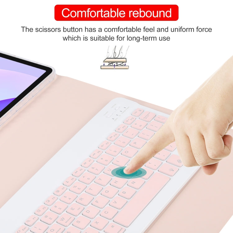 For Huawei MatePad 11 2023 / 2021 Square Button Backlight Bluetooth Keyboard Rotatable Holder Leather Case(Rose Gold) by buy2fix