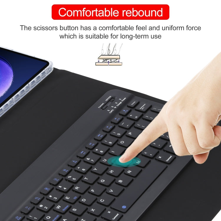 For Xiaomi Pad 6 Square Button Bluetooth Keyboard Rotatable Holder Leather Case(Black) by buy2fix