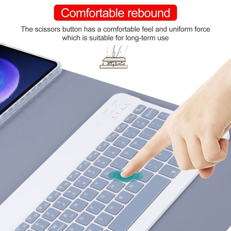 For Xiaomi Pad 6 Square Button Backlight Bluetooth Keyboard Rotatable Holder Leather Case(Lavender Purple) by buy2fix