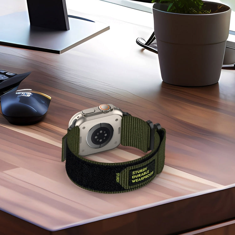 For Apple Watch Ultra 49mm Nylon Hook And Loop Fastener Watch Band(Grey) by buy2fix