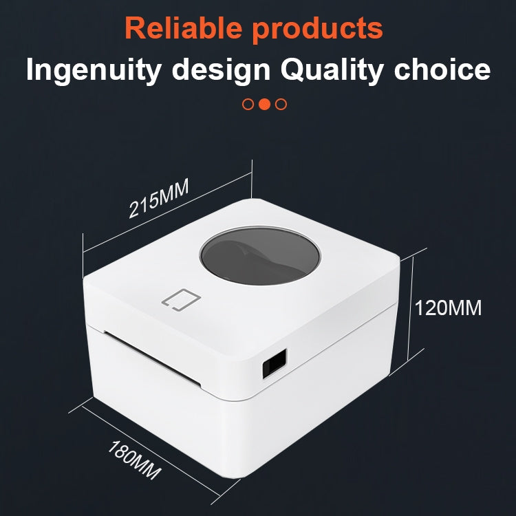 ZJ-9250 100x150mm USB Bluetooth Thermal Label Printer, Plug:EU Plug(White) by buy2fix