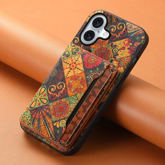 For iPhone 16 Card Slot Holder Phone Case(Autumn Yellow) by buy2fix