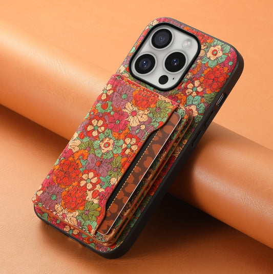For iPhone 16 Pro Max Card Slot Holder Phone Case(Summer Red) by buy2fix