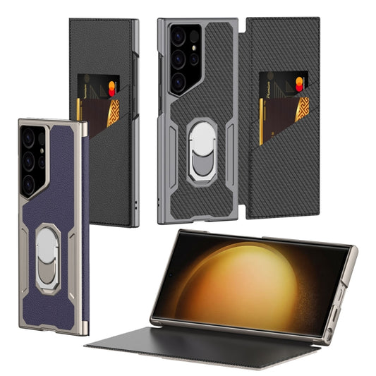 For Samsung Galaxy S23 Ultra 5G GKK Armor Flip Leather Phone Case, Without Pen(Gold) by GKK