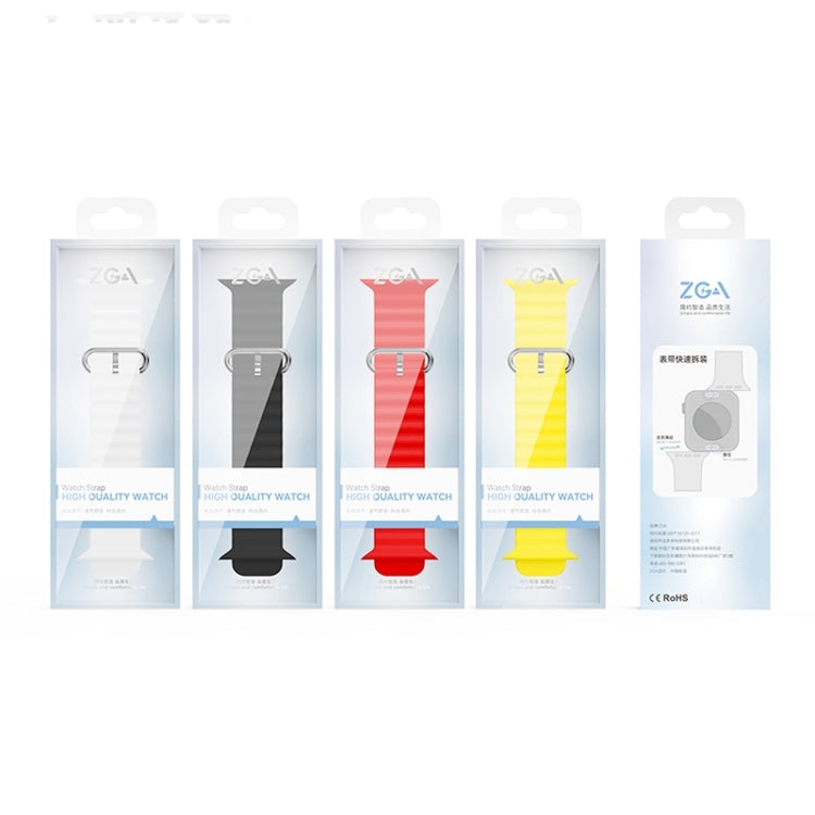 For Apple Watch Ultra 49mm ZGA Ocean Silicone Watch Band(Red) by ZGA