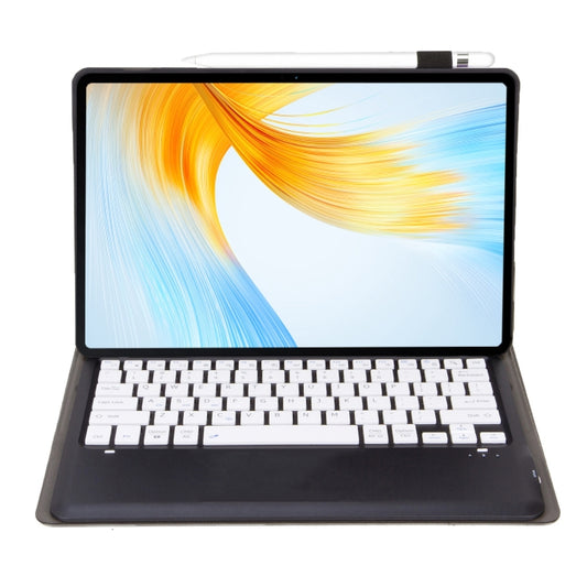 For vivo Pad 3 Pro / 5 Pro Bluetooth Keyboard TPU Leather Tablet Case with Holder(Black White) by buy2fix