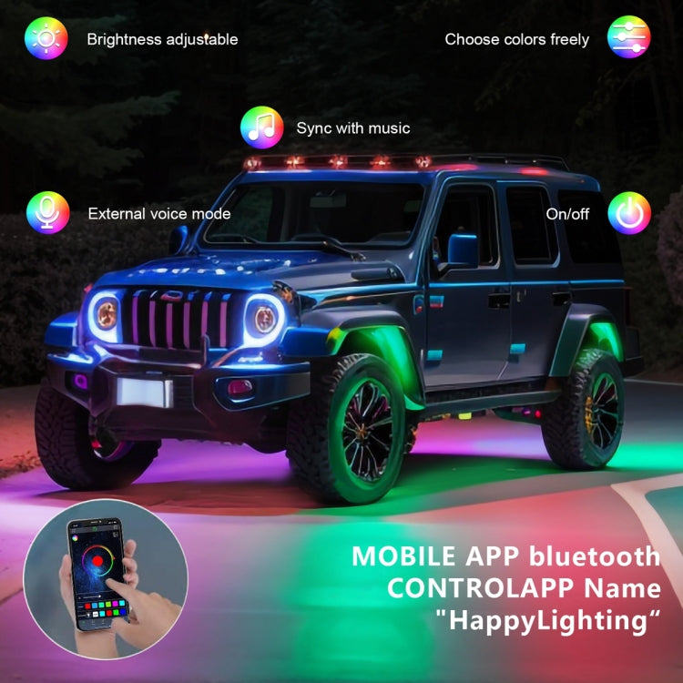 6 in 1 G6 RGB Colorful Car Chassis Light LED Music Atmosphere Light With 24-Button Remote Control by buy2fix