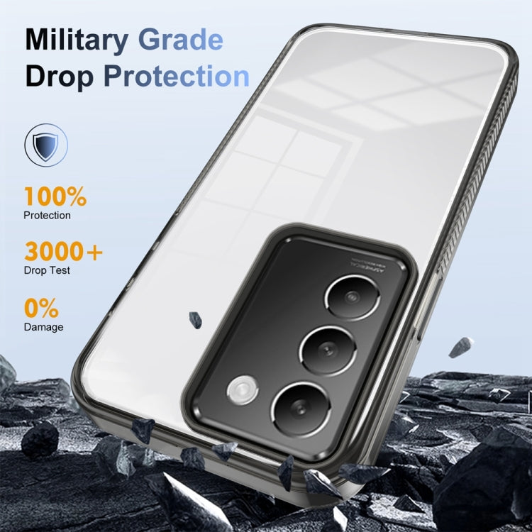 For vivo Y100 IDN 2024 Anti-slip Clear Acrylic Hybrid TPU Phone Case(Black) by buy2fix