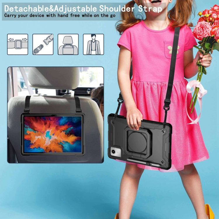 For Lenovo Tab M11/ Xiaoxin Pad 11 2024 Handle Robot Silicone Hybrid PC Tablet Case(Black) by buy2fix