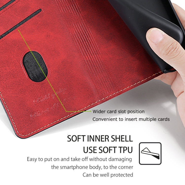 For Motorola Moto G Play 4G 2024 Contrast Color Side Buckle Leather Phone Case(Red + Black) by buy2fix