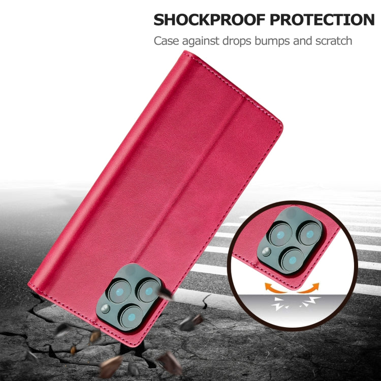 LC.IMEEKE Calf Texture Horizontal Flip Leather Case For iPhone 16 Pro Max(Red) by LC.IMEEKE