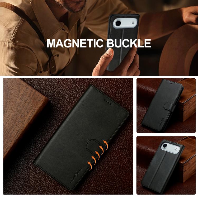 LC.IMEEKE Calf Texture Horizontal Flip Leather Case For iPhone 17 Air(Black) - iPhone 17 Air Cases by LC.IMEEKE | Online Shopping UK | buy2fix