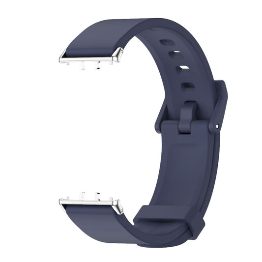 For Samsung Galaxy Fit 3 Mijobs Silicone Watch Band(Midnight Blue+Silver) by MIJOBS