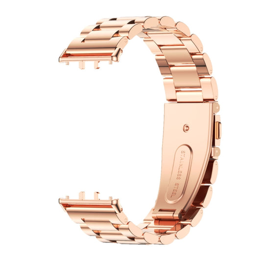 For Samsung Galaxy Fit 3 Mijobs Three-Beads Metal Watch Band(Rose Gold) by MIJOBS