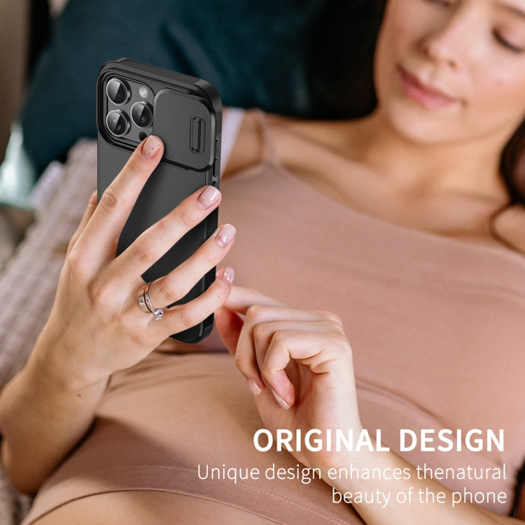 For iPhone 16 Sliding Camshield TPU + PC Phone Case(Black) by buy2fix