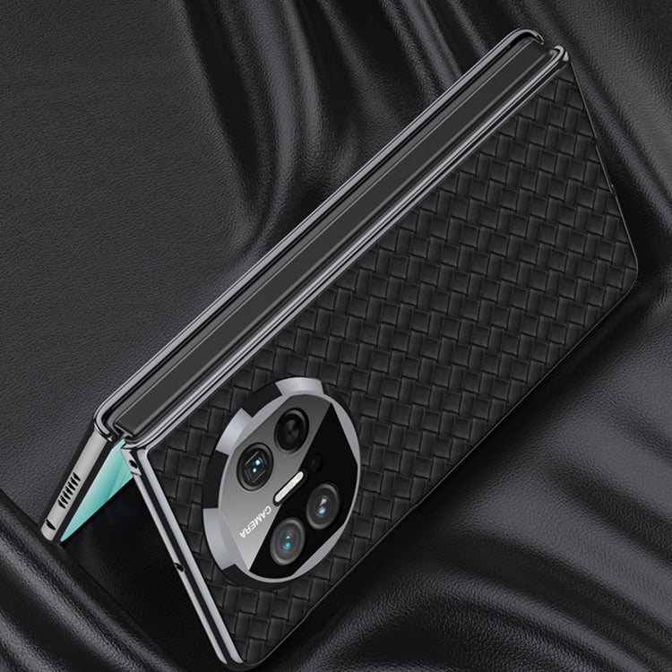 For Huawei Mate X5 GKK Leather Ultra-thin Electroplating Woven Texture Shockproof Phone Case(White) by GKK