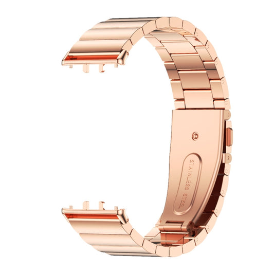 For Samsung Galaxy Fit 3 Mijobs Bamboo Metal Watch Band(Rose Gold) by MIJOBS