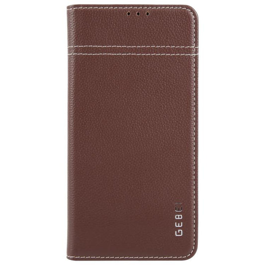 For Samsung Galaxy S25 Ultra 5G GEBEI Top-grain Horizontal Flip Leather Phone Case(Brown) - Galaxy S25 Ultra 5G Cases by GEBEI | Online Shopping UK | buy2fix