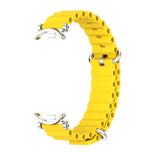 For Xiaomi Smart Band 10 / 9 / 8 Mijobs GT4 Marine Silicone Breathable Watch Band(Yellow Silver) by MIJOBS