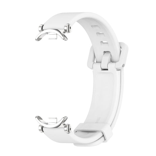For Xiaomi Smart Band 10 / 9 / 8 Mijobs GT4 Silicone Breathable Watch Band(White Silver) by MIJOBS