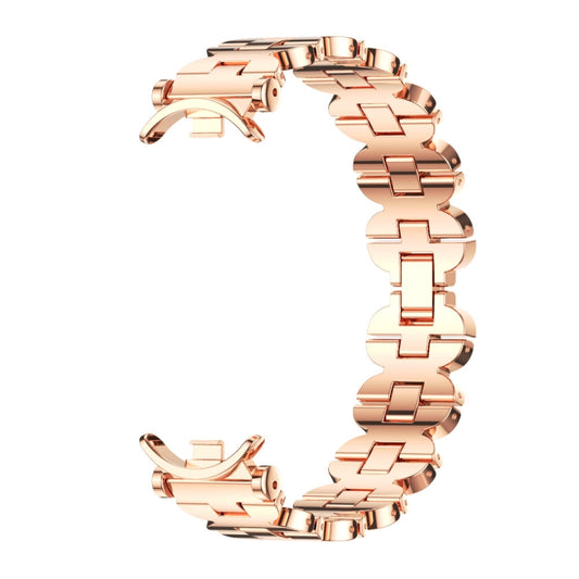 For Xiaomi Smart Band 10 / 9 / 8 Mijobs GT4 Bone Chain Metal Watch Band(Rose Gold) by MIJOBS