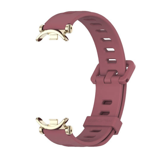 For Xiaomi Smart Band 10 / 9 / 8 Mijobs GT4 Flat Hole Silicone Watch Band(Wine Red Light Gold) by MIJOBS