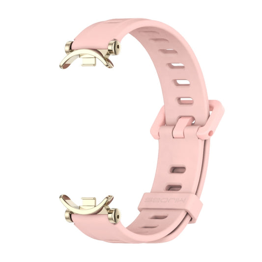 For Xiaomi Smart Band 10 / 9 / 8 Mijobs GT4 Flat Hole Silicone Watch Band(Pink Light Gold) by MIJOBS