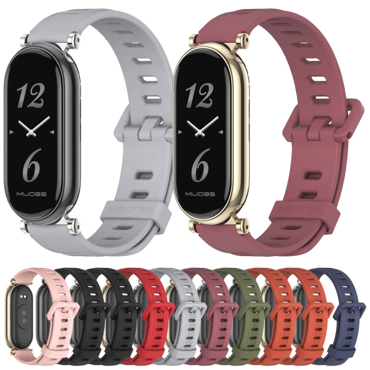 For Xiaomi Smart Band 10 / 9 / 8 Mijobs GT4 Flat Hole Silicone Watch Band(Orange Light Gold) by MIJOBS