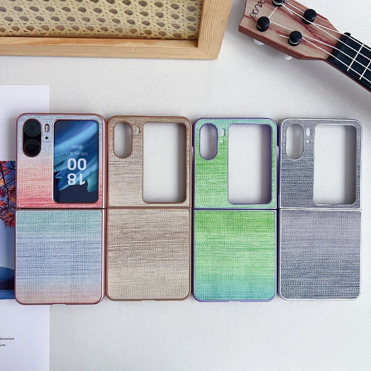 For OPPO Find N2 Flip Illusory Color Leather Texture PC Phone Case(Blue) by buy2fix