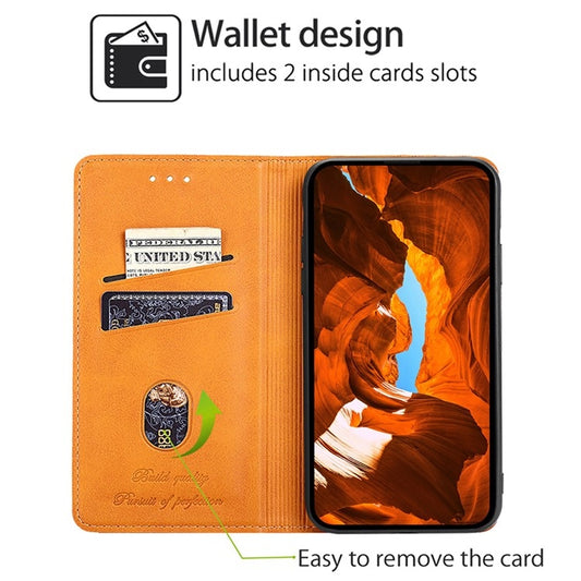 For Motorola Edge 5G 2024 Cow Texture Magnetic Leather Phone Case(Light Brown) by buy2fix