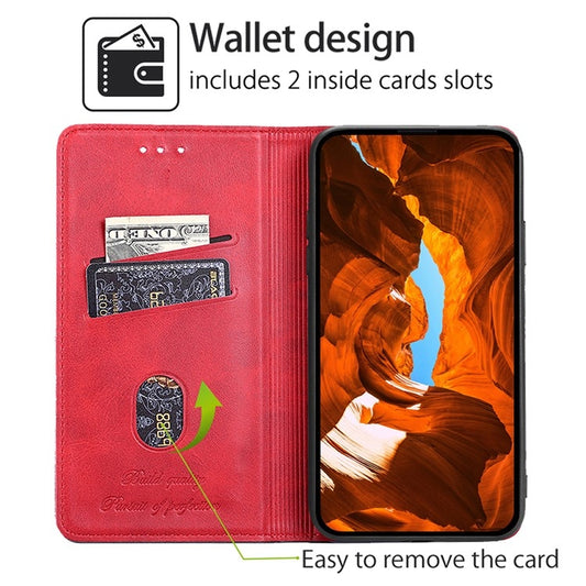 For Motorola Edge 5G 2024 Cow Texture Magnetic Leather Phone Case(Red) by buy2fix