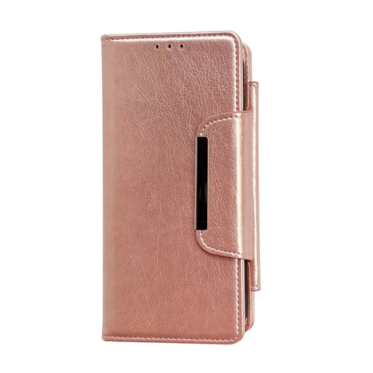For iPhone 15 Pro Multifunctional 7-Cards Wallet Leather Phone Case(Rose Gold) - iPhone 15 Pro Cases by buy2fix | Online Shopping UK | buy2fix